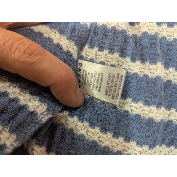 Super soft duster cardigan w/blue & white stripes w/pockets size XL Culture Club - Picture 6 of 9